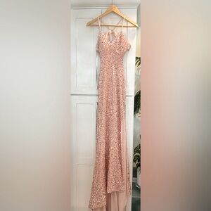 Sequin Pink Velvet Gown